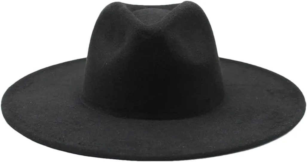 Winter Wool Solid Classic Fedoras Cap Men Women Panama Jazz Hat Wide Brim Fedoras
