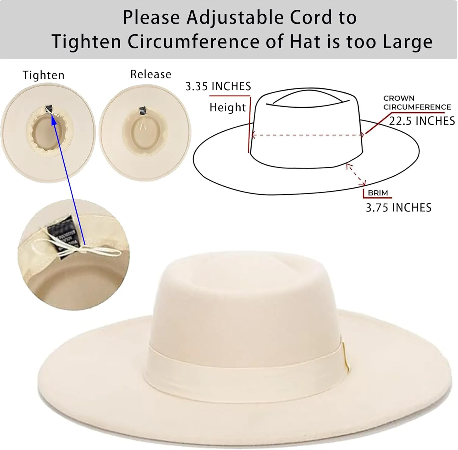 Women Fashion Felt Church Hats Classic British Style 9.5CM Wide Brim Top Fedora Hat Wedding Dress Up Jazz Cap