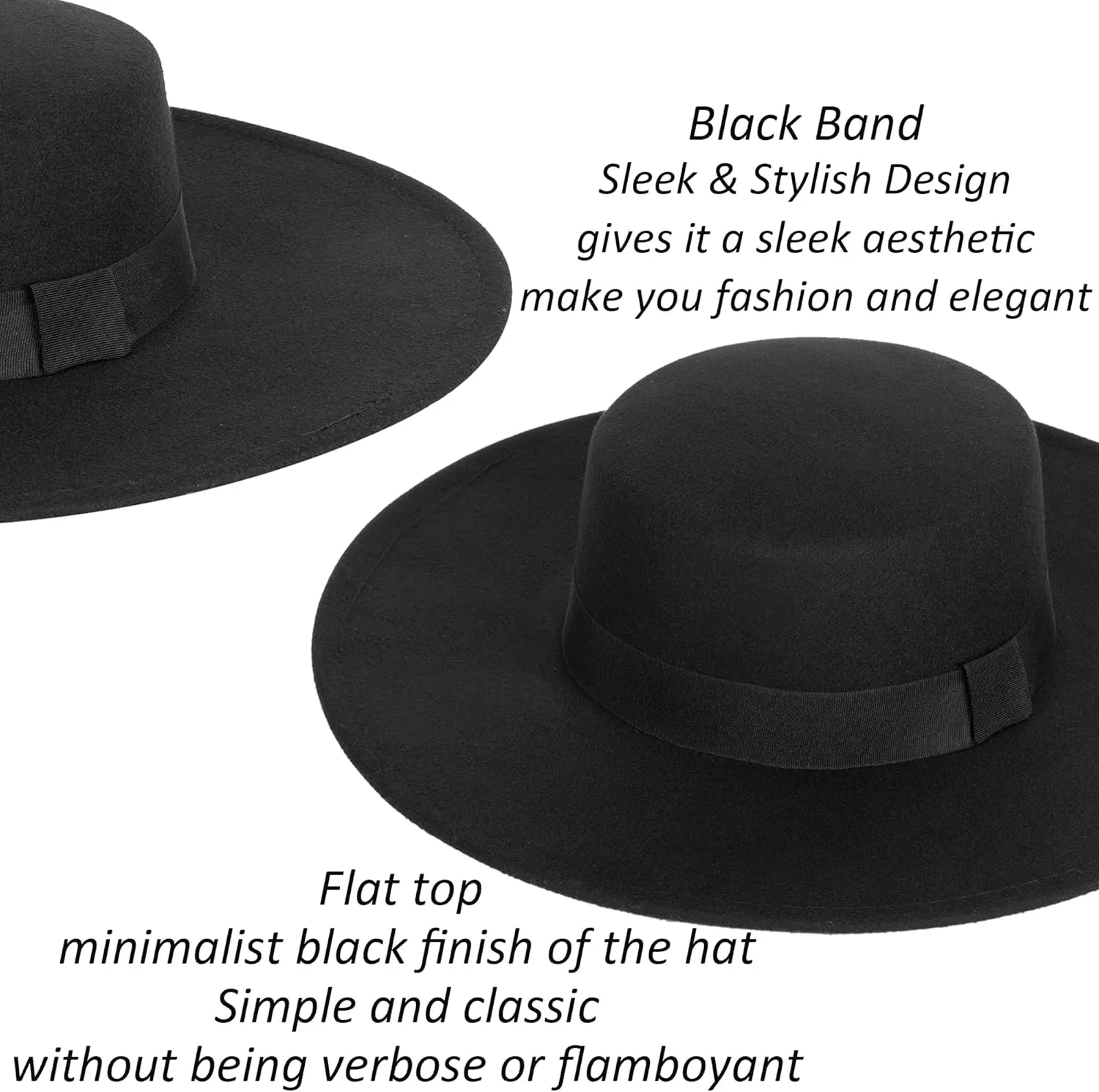 Women Fashion Felt Church Hats Classic British Style 9.5CM Wide Brim Top Fedora Hat Wedding Dress Up Jazz Cap