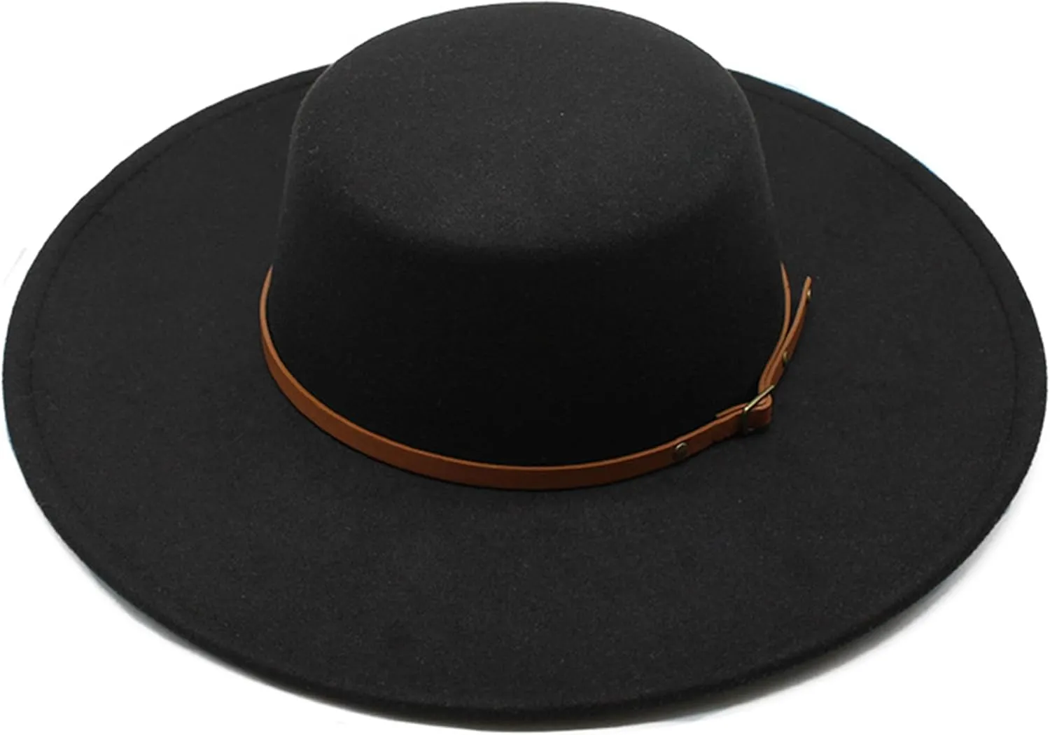 Women Fashion Felt Church Hats Classic British Style 9.5CM Wide Brim Top Fedora Hat Wedding Dress Up Jazz Cap