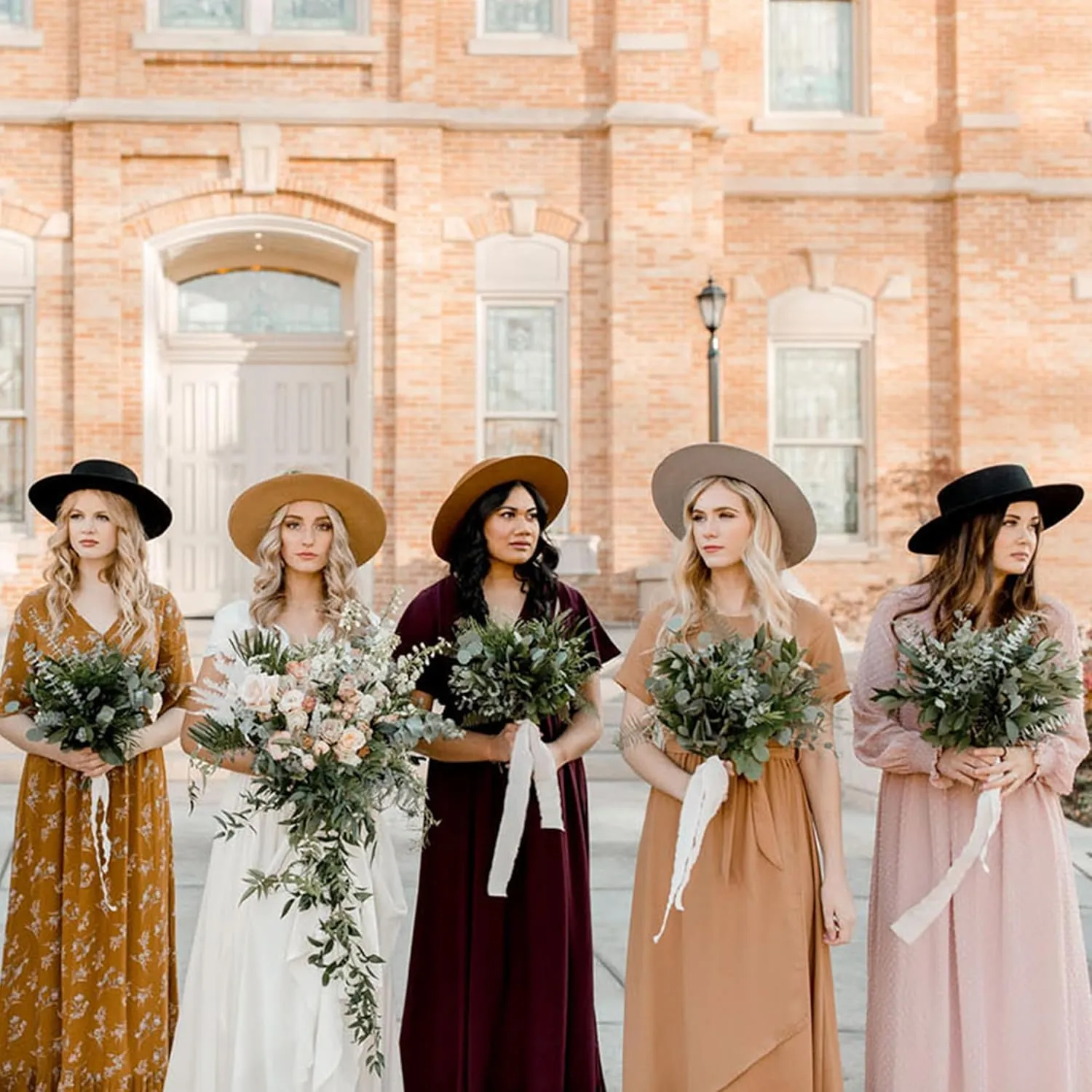 Women Fashion Felt Church Hats Classic British Style 9.5CM Wide Brim Top Fedora Hat Wedding Dress Up Jazz Cap