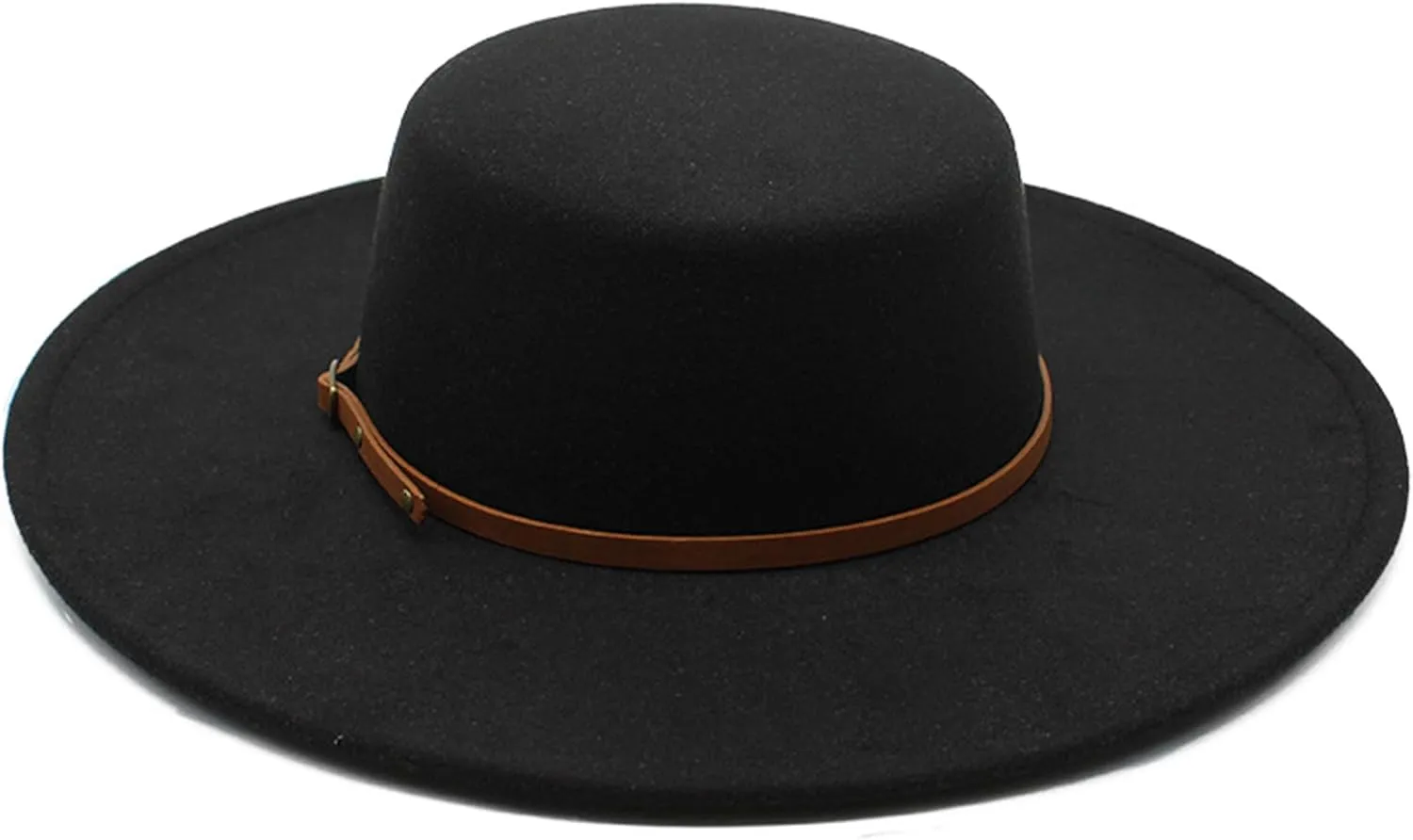 Women Fashion Felt Church Hats Classic British Style 9.5CM Wide Brim Top Fedora Hat Wedding Dress Up Jazz Cap