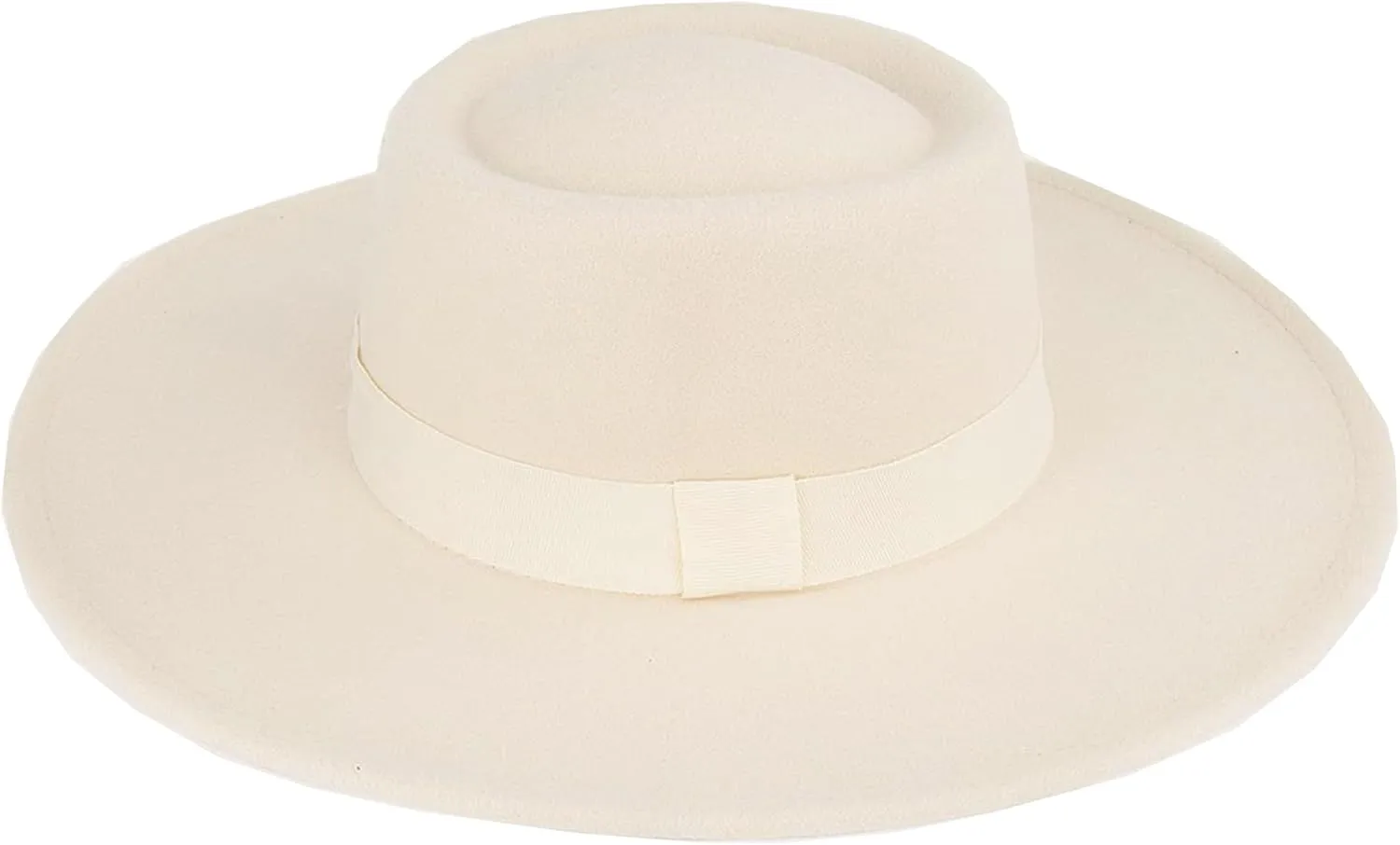 Women Fashion Felt Church Hats Classic British Style 9.5CM Wide Brim Top Fedora Hat Wedding Dress Up Jazz Cap
