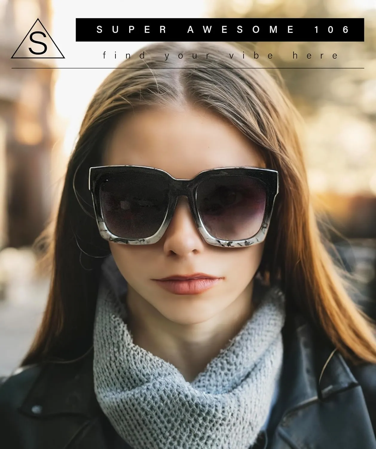 Womens Boyfriend Style XXL Oversize Horned Rim Thick Plastic Sunglasses