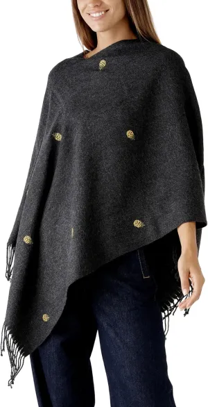 Women's Shawl Wrap Poncho Ruana Cape Cardigan Sweater Open Front for Fall Winter Spring