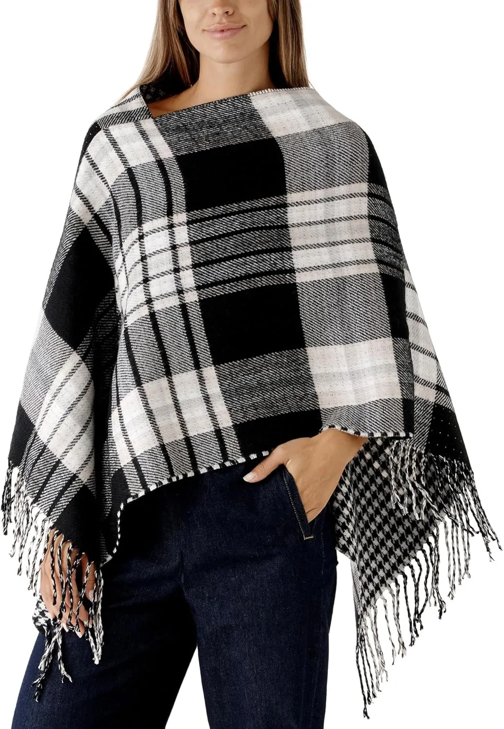 Women's Shawl Wrap Poncho Ruana Cape Cardigan Sweater Open Front for Fall Winter Spring
