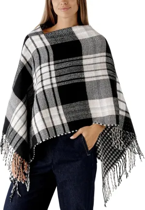 Women's Shawl Wrap Poncho Ruana Cape Cardigan Sweater Open Front for Fall Winter Spring