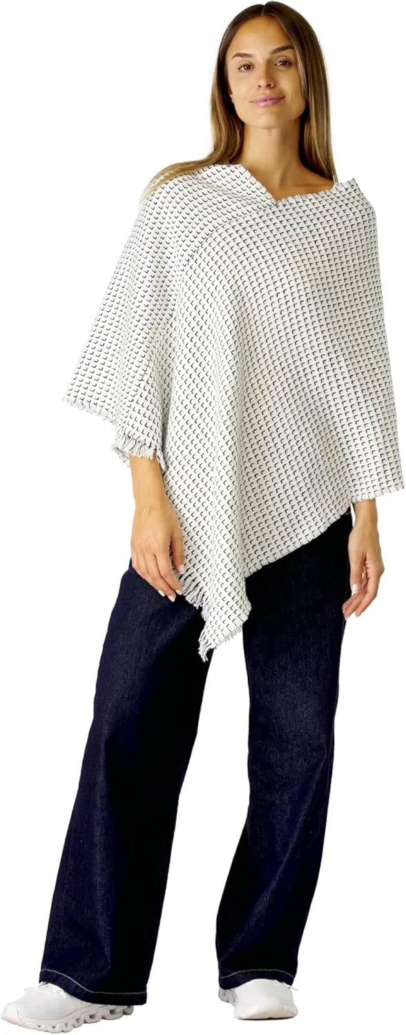 Women's Shawl Wrap Poncho Ruana Cape Cardigan Sweater Open Front for Fall Winter Spring