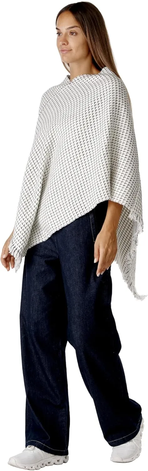 Women's Shawl Wrap Poncho Ruana Cape Cardigan Sweater Open Front for Fall Winter Spring