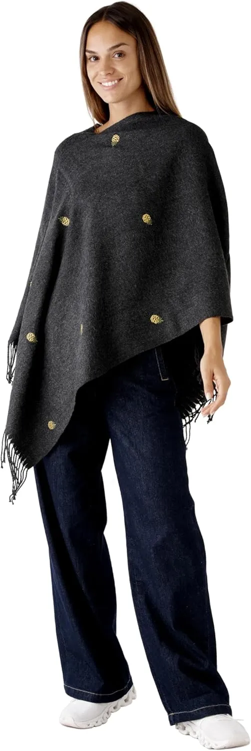 Women's Shawl Wrap Poncho Ruana Cape Cardigan Sweater Open Front for Fall Winter Spring