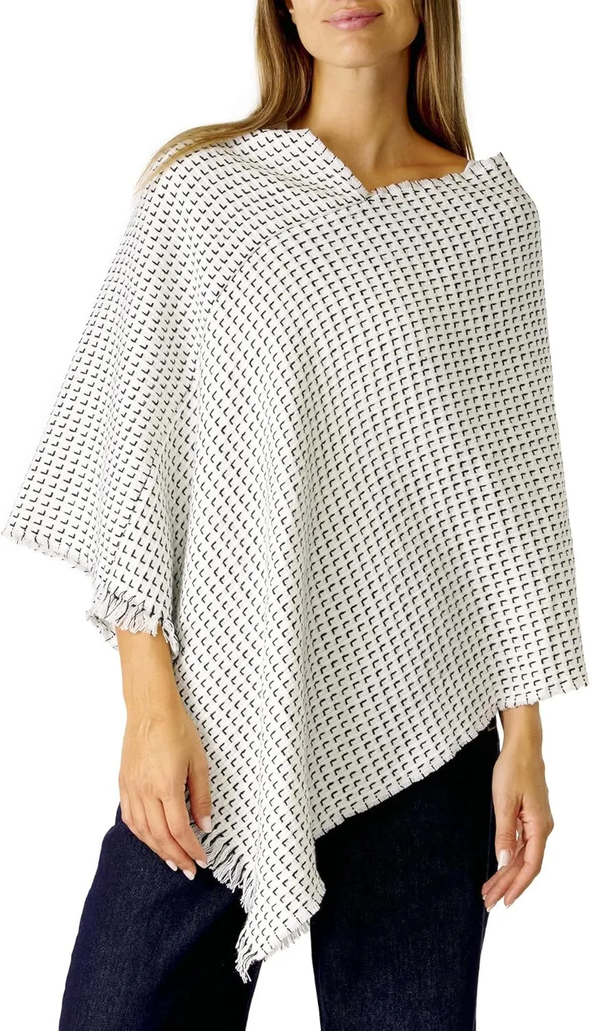Women's Shawl Wrap Poncho Ruana Cape Cardigan Sweater Open Front for Fall Winter Spring
