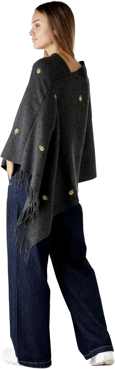 Women's Shawl Wrap Poncho Ruana Cape Cardigan Sweater Open Front for Fall Winter Spring