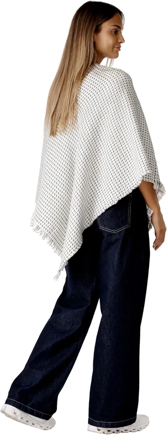 Women's Shawl Wrap Poncho Ruana Cape Cardigan Sweater Open Front for Fall Winter Spring