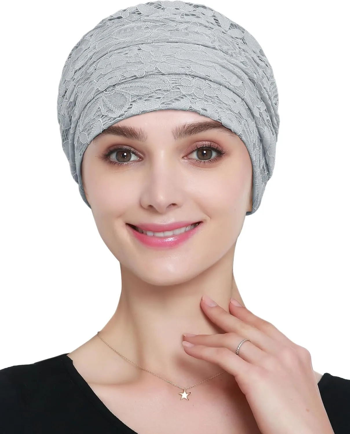 Womens Viscose Beanie Lace Turban Soft Sleep Cap Chemo Hats