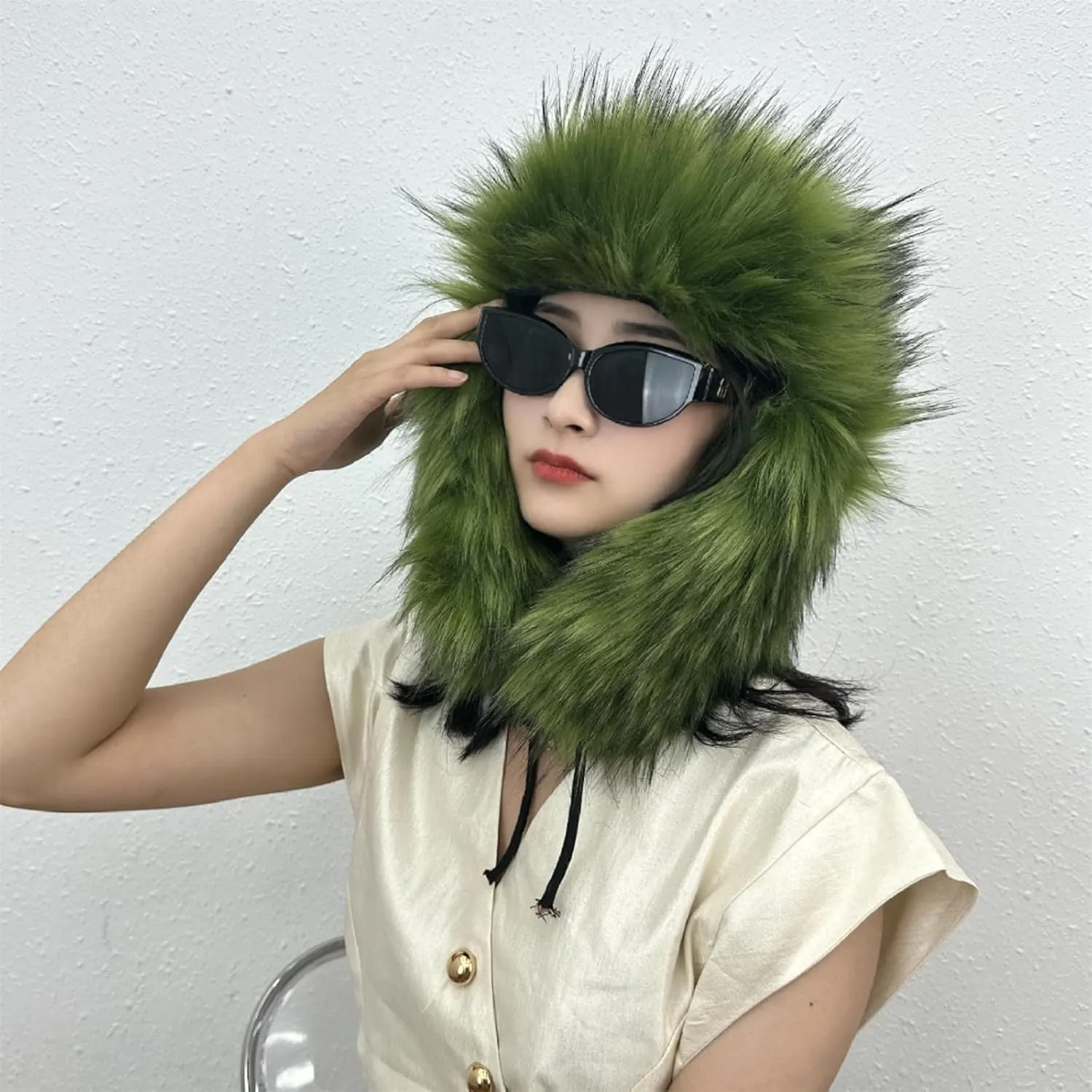 Y2K Faux Fur Russian Hat, Soft, Warm Winter Trapper Hat with Earmuffs for Men and Women