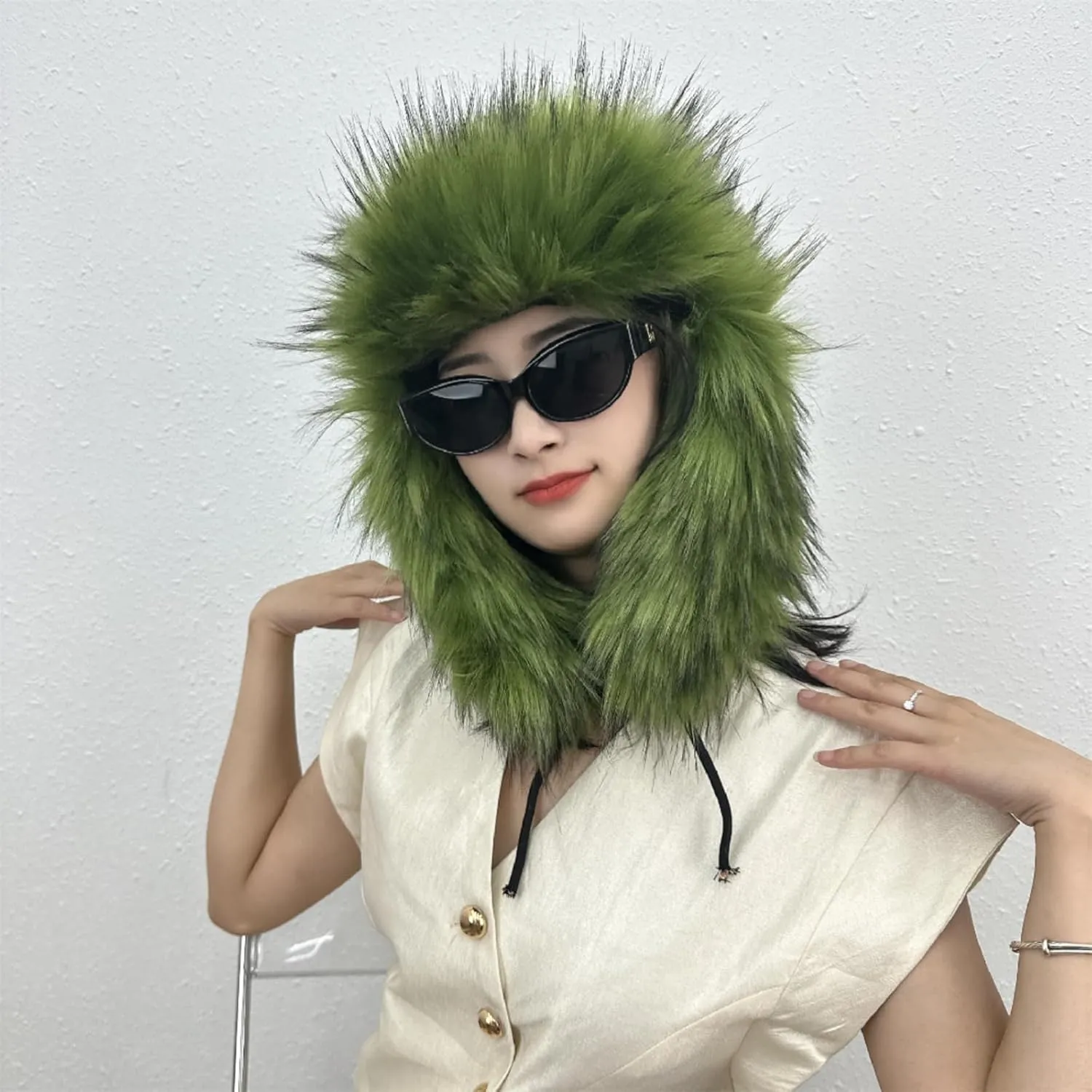 Y2K Faux Fur Russian Hat, Soft, Warm Winter Trapper Hat with Earmuffs for Men and Women
