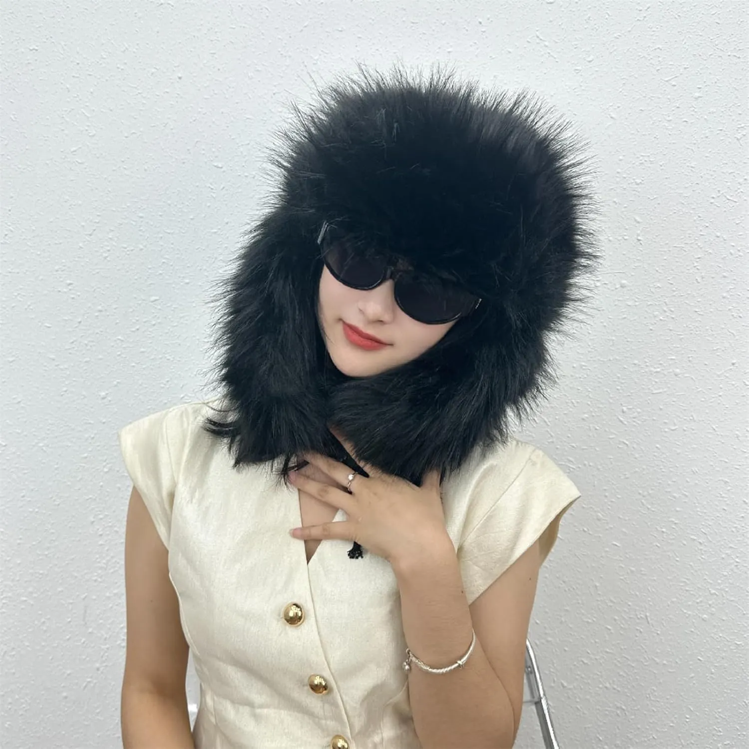 Y2K Faux Fur Russian Hat, Soft, Warm Winter Trapper Hat with Earmuffs for Men and Women