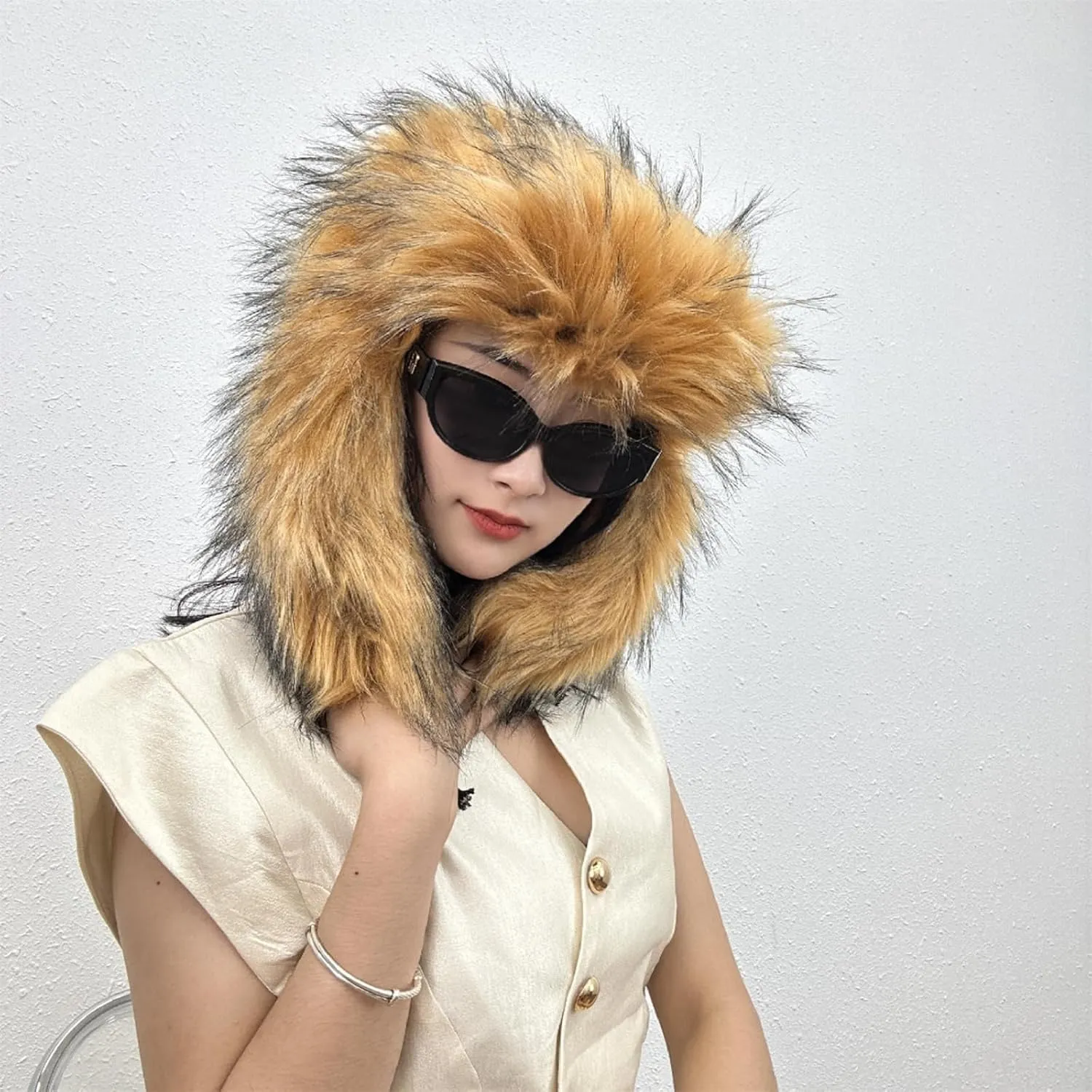 Y2K Faux Fur Russian Hat, Soft, Warm Winter Trapper Hat with Earmuffs for Men and Women