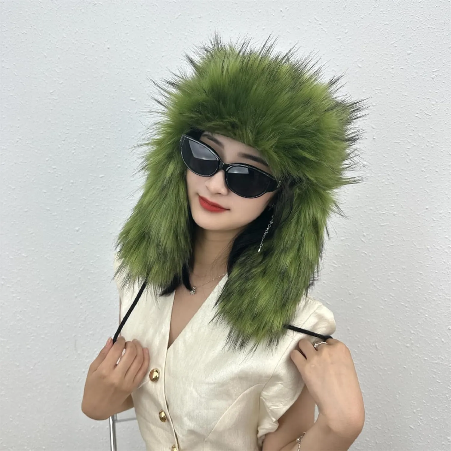 Y2K Faux Fur Russian Hat, Soft, Warm Winter Trapper Hat with Earmuffs for Men and Women