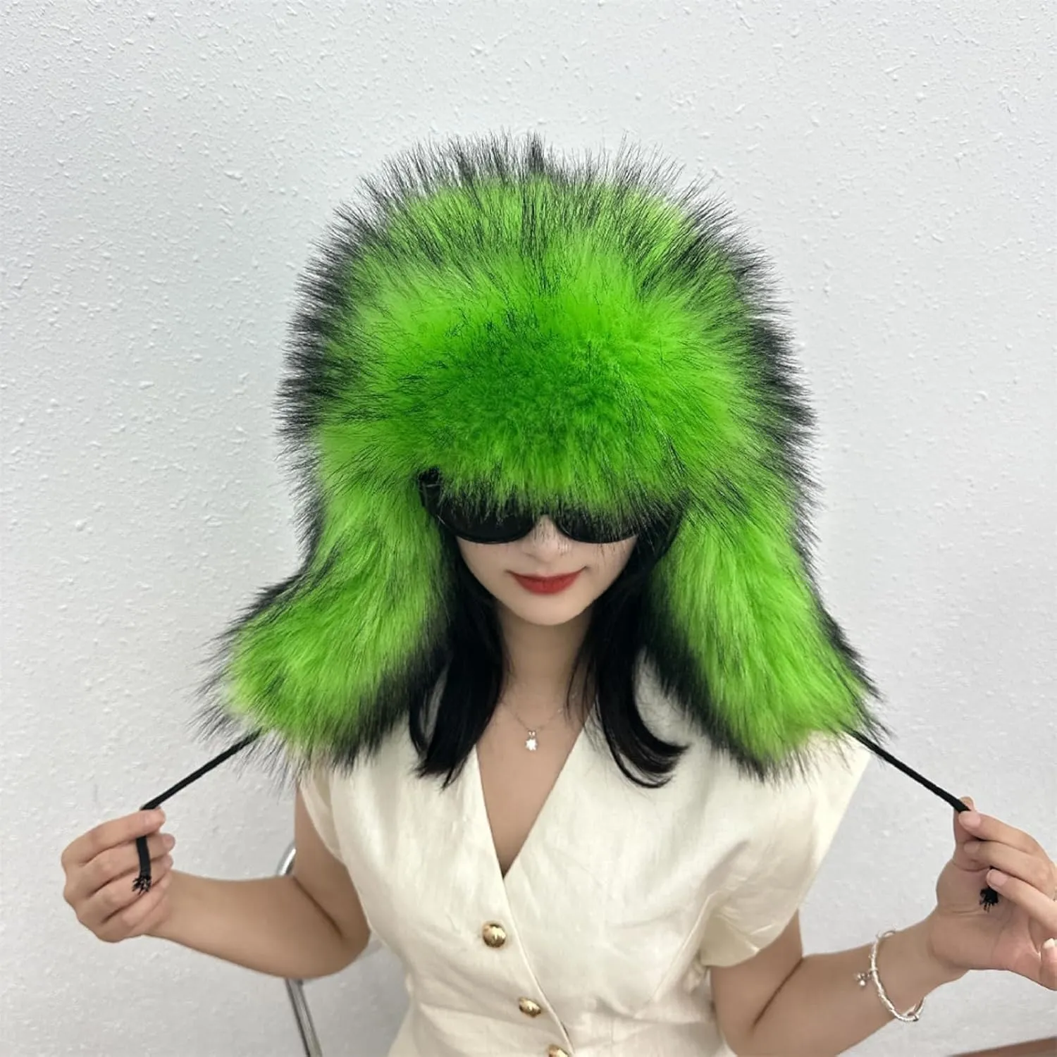 Y2K Faux Fur Russian Hat, Soft, Warm Winter Trapper Hat with Earmuffs for Men and Women