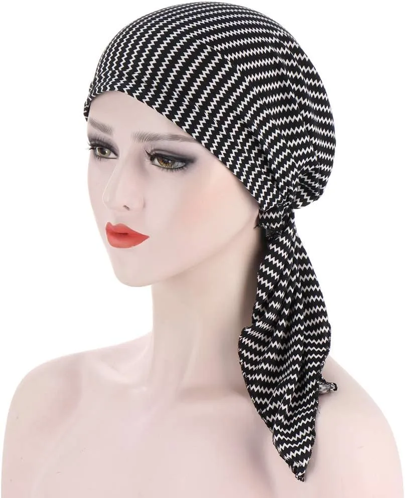 YYAOJHAO Pre Tied Chemo Headscarf - Slip On Bandana Headwear Caps head wrap Turban Hat for cancer patients women