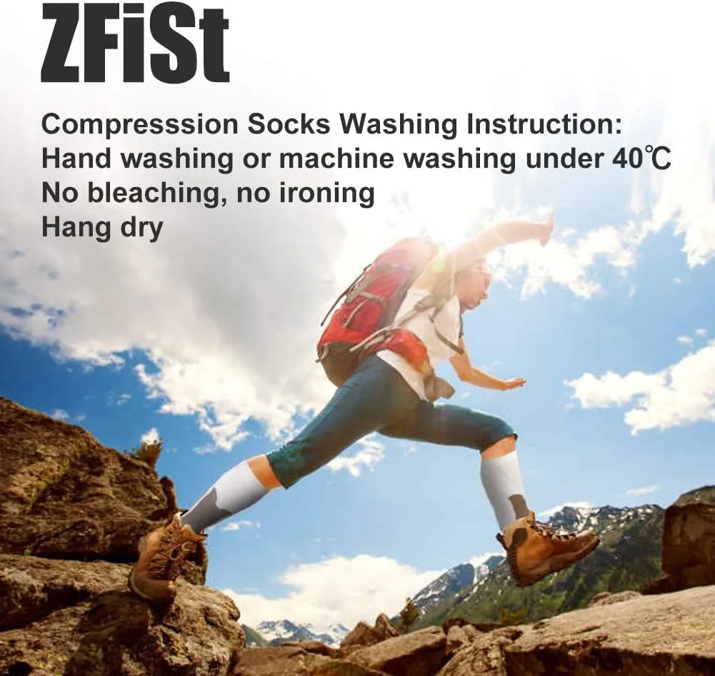 ZFiSt 3 Pair Sport Compression Socks Men Women, Compression Stocking Nurse Socks for Edema Travel