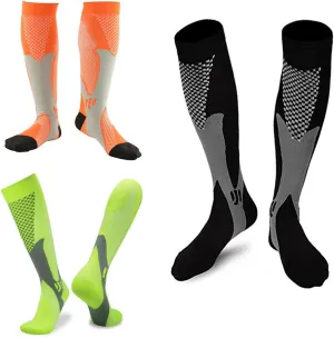 ZFiSt 3 Pair Sport Compression Socks Men Women, Compression Stocking Nurse Socks for Edema Travel